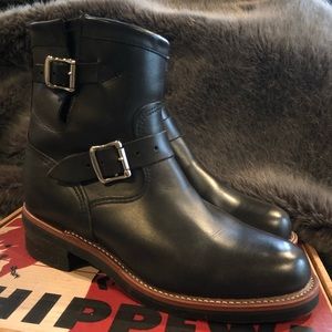 New Chippewa Black Whirlwind Leather Boots